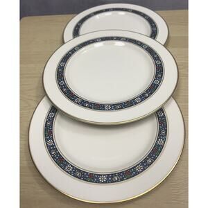 Vintage Pickard Grandeur China Blue & White Bread, Cake, Dessert Plates Set Of 3
